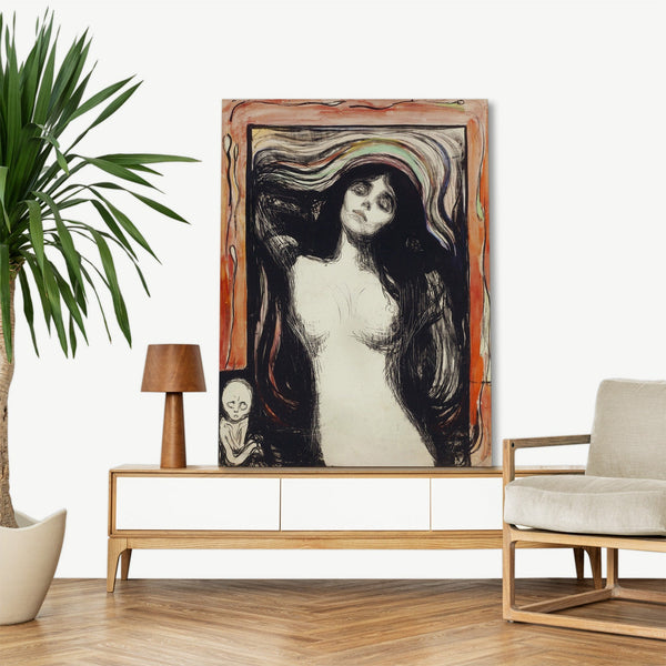 Quadro Stampa su Tela con Telaio in Legno Edvard Munch - Madonna