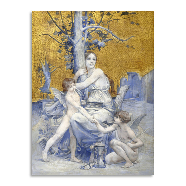 Quadro Stampa su Tela con Telaio in Legno Luc Olivier Merson - Allegory of Time