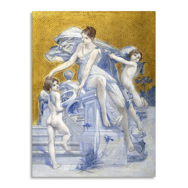 Quadro Stampa su Tela con Telaio in Legno Luc Olivier Merson - Allegory of Fortune