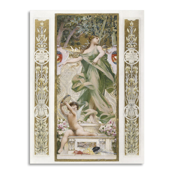 Quadro Stampa su Tela con Telaio in Legno Luc Olivier Merson - La Danse