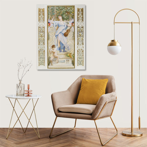 Quadro Stampa su Tela con Telaio in Legno Luc Olivier Merson - La Musique