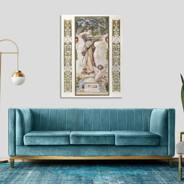 Quadro Stampa su Tela con Telaio in Legno Luc Olivier Merson - Les Refreshissements