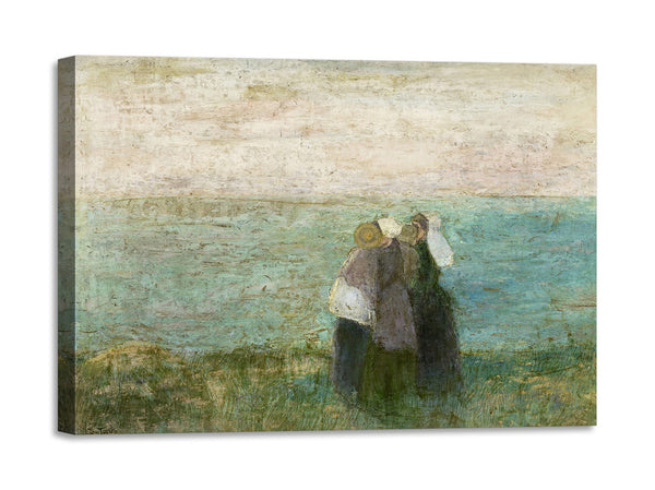 Quadro Stampa su Tela con Telaio in Legno Jan Toorop - Women by the Sea