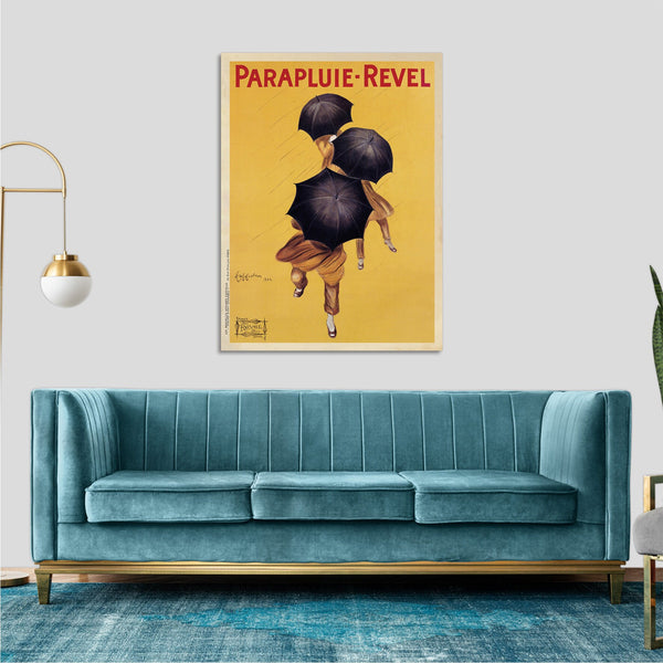 Quadro Stampa su Tela con Telaio in Legno  Leonetto Cappiello - Parapluie-Reve
