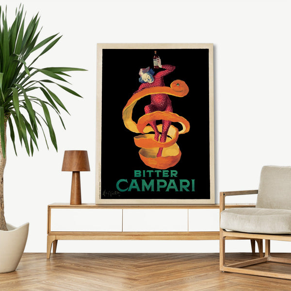 Quadro Stampa su Tela con Telaio in Legno  Leonetto Cappiello - Bitter Campari