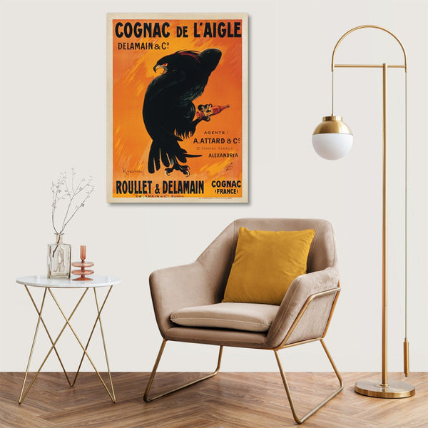 Quadro Stampa su Tela con Telaio in Legno Leonetto Cappiello - Cognac de l’Aigle