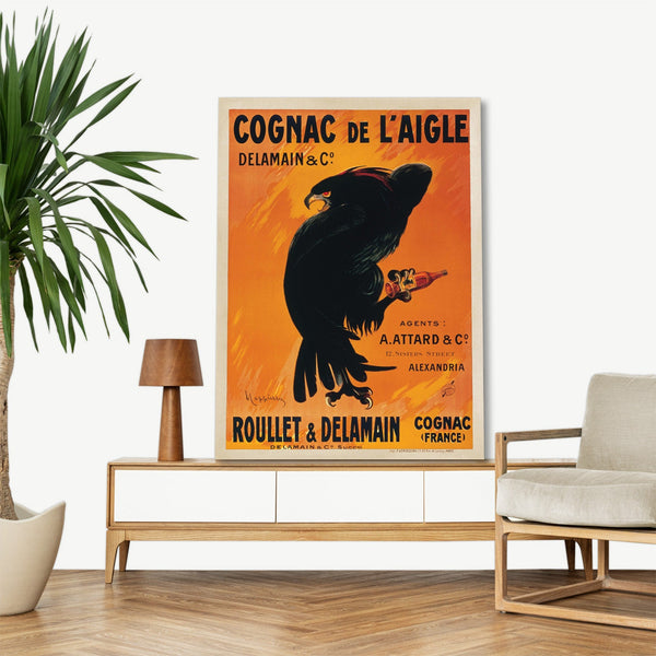 Quadro Stampa su Tela con Telaio in Legno Leonetto Cappiello - Cognac de l’Aigle