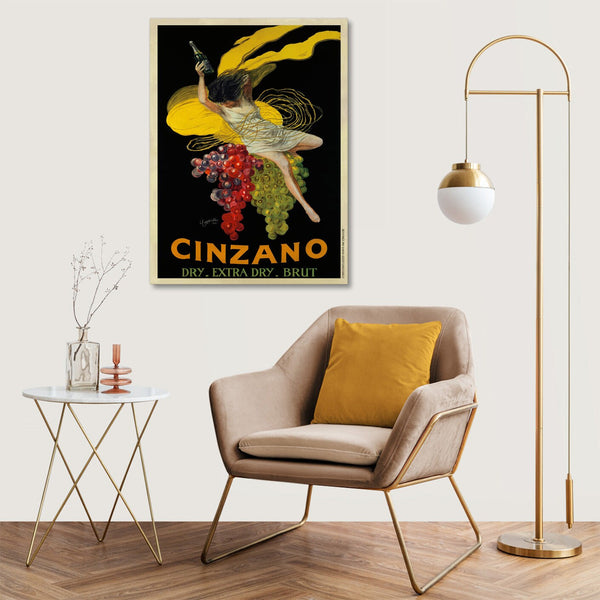 Quadro Stampa su Tela con Telaio in Legno Leonetto Cappiello - Cinzano