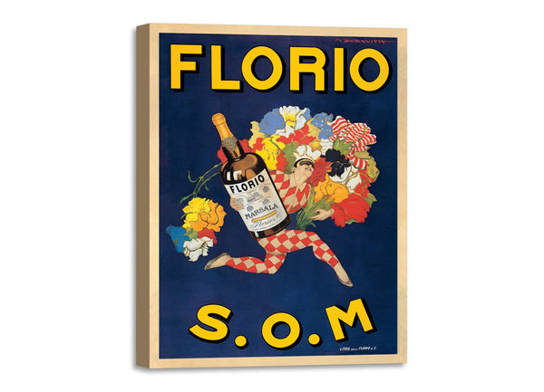 Quadro Stampa su Tela con Telaio in Legno Marcello Dudovich - Florio