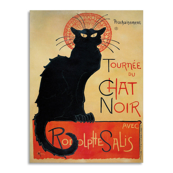 Quadro Stampa su Tela con Telaio in Legno Théophile Alexandre Steinlen - Tournée du Chat Noir