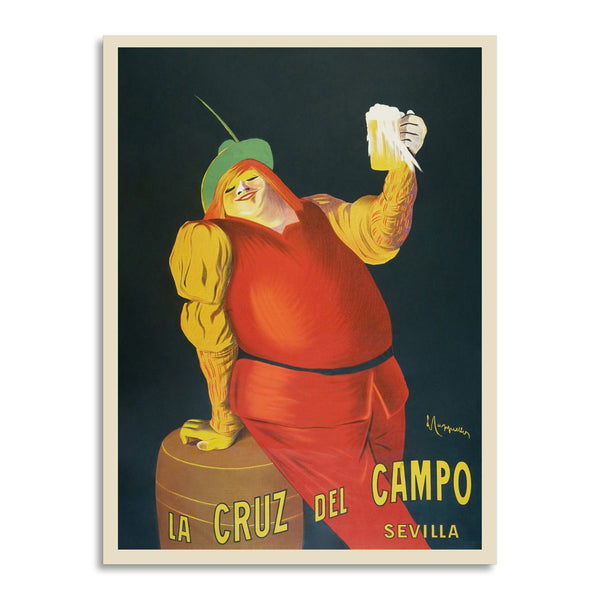 Quadro Stampa su Tela con Telaio in Legno Leonetto Cappiello - La Cruz del Campo beers