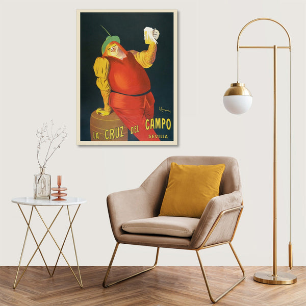 Quadro Stampa su Tela con Telaio in Legno Leonetto Cappiello - La Cruz del Campo beers