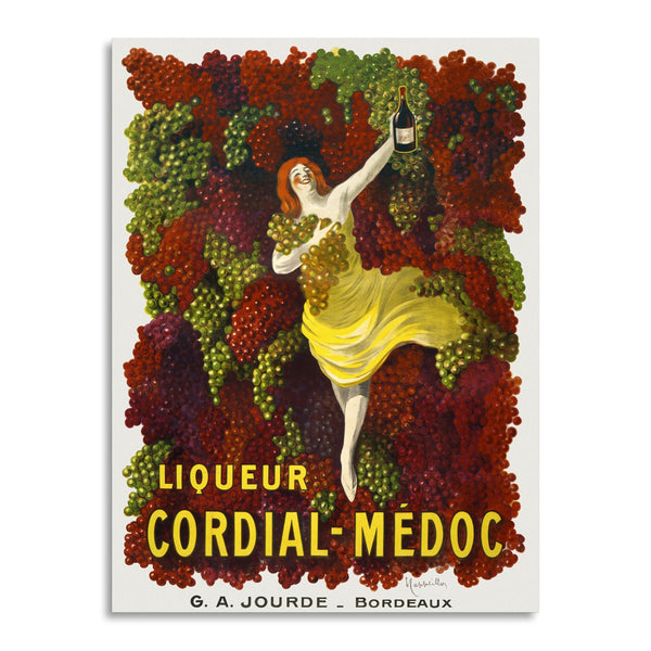 Quadro Stampa su Tela con Telaio in Legno Leonetto Cappiello - Liquer Cordial-Médoc