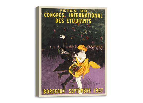 Quadro Stampa su Tela con Telaio in Legno Leonetto Cappiello - Bordeaux