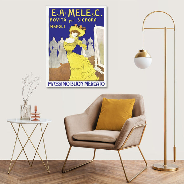 Quadro Stampa su Tela con Telaio in Legno Leonetto Cappiello - novità per signora Napoli