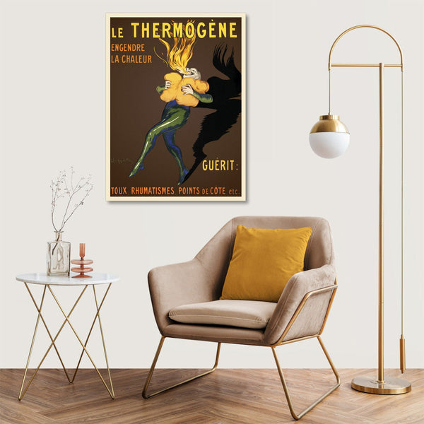 Quadro Stampa su Tela con Telaio in Legno Leonetto Cappiello - Le Thermogène