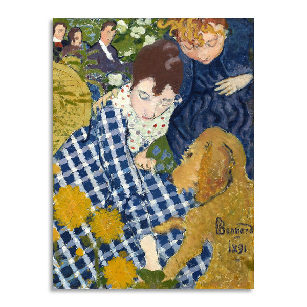 Quadro Stampa su Tela con Telaio in Legno Pierre Bonnard - Women with a Dog
