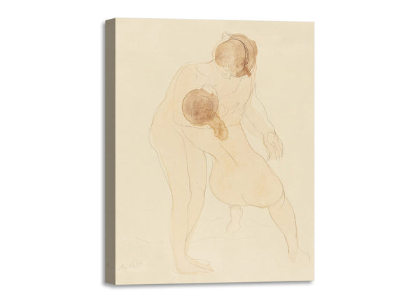 Quadro Stampa su Tela con Telaio in Legno Auguste Rodin - Naked woman