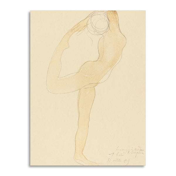 Quadro Stampa su Tela con Telaio in Legno Auguste Rodin - Naked woman