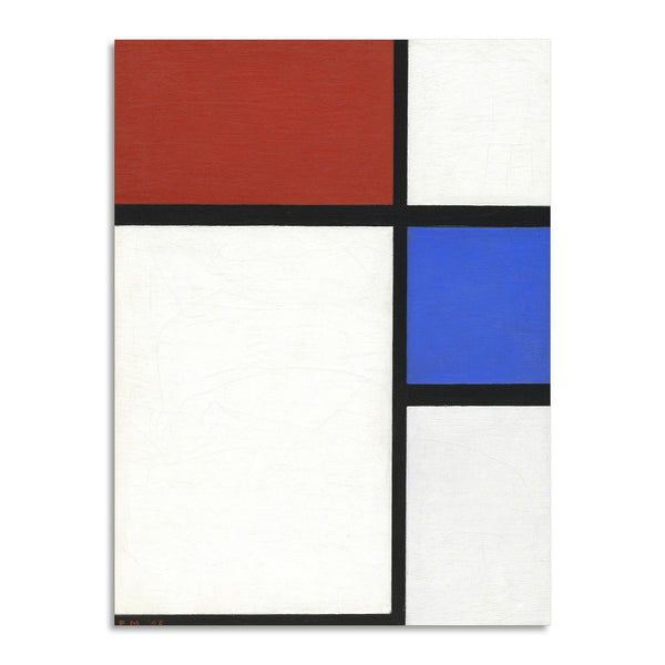 Quadro Stampa su Tela con Telaio in Legno Piet Mondrian - Composition No. II with Red and Blue