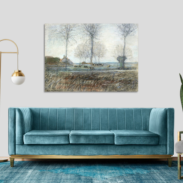 Quadro Stampa su Tela con Telaio in Legno Piet Mondrian - Three Tall Trees in the Foreground
