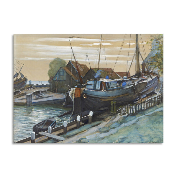 Quadro Stampa su Tela con Telaio in Legno Piet Mondrian - Drydock at Durgerdam