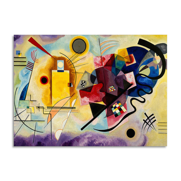 Quadro Stampa su Tela con Telaio in Legno Wassily Kandinsky - Yellow, Red & Blue