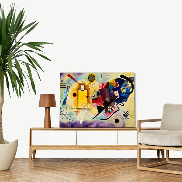 Quadro Stampa su Tela con Telaio in Legno Wassily Kandinsky - Yellow, Red & Blue