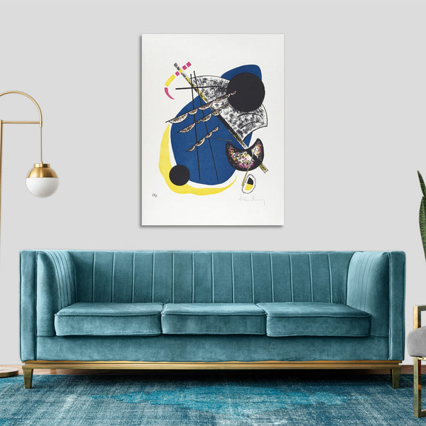 Quadro Stampa su Tela con Telaio in Legno Wassily Kandinsky - Small Worlds II