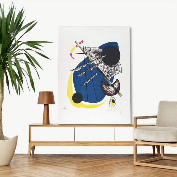 Quadro Stampa su Tela con Telaio in Legno Wassily Kandinsky - Small Worlds II
