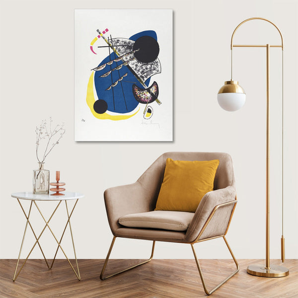 Quadro Stampa su Tela con Telaio in Legno Wassily Kandinsky - Small Worlds II