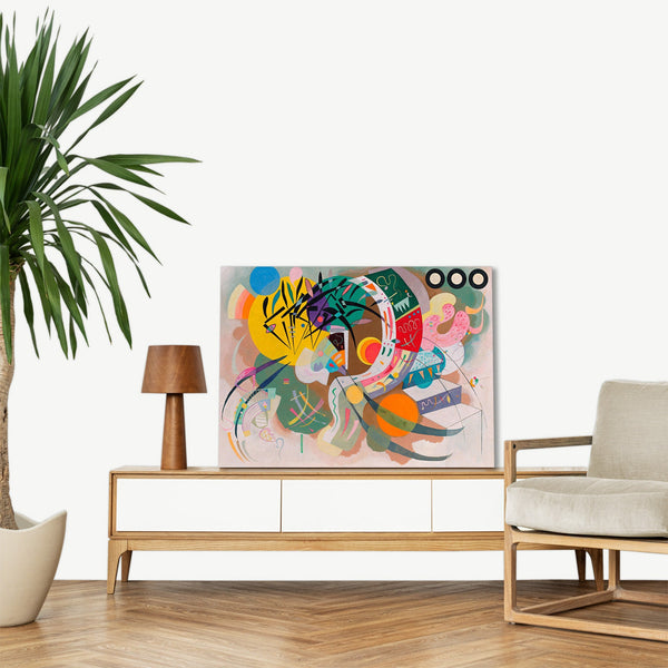 Quadro Stampa su Tela con Telaio in Legno Wassily Kandinsky - Dominant Curve