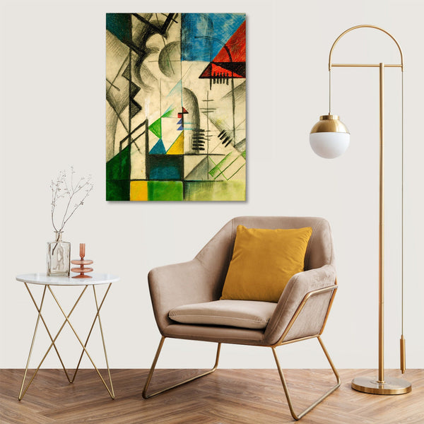 Quadro Stampa su Tela con Telaio in Legno Wassily Kandinsky - Formen