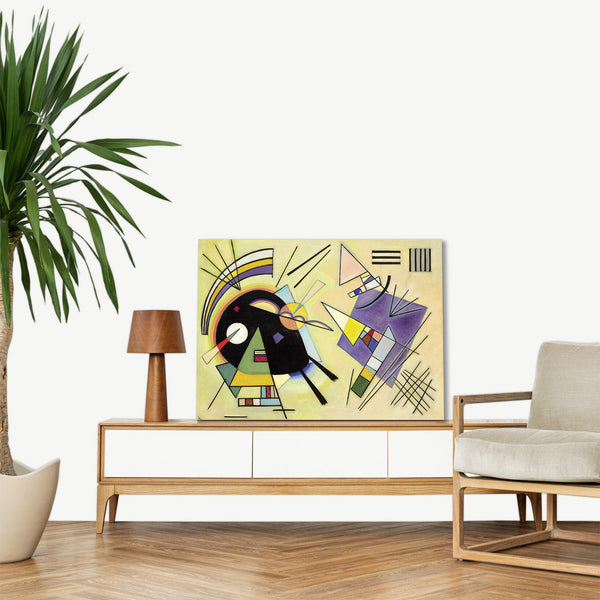 Quadro Stampa su Tela con Telaio in Legno Wassily Kandinsky - Nero e viola