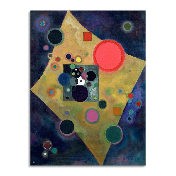 Quadro Stampa su Tela con Telaio in Legno Wassily Kandinsky - Pink Accent
