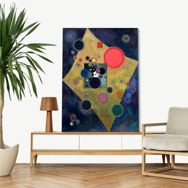 Quadro Stampa su Tela con Telaio in Legno Wassily Kandinsky - Pink Accent