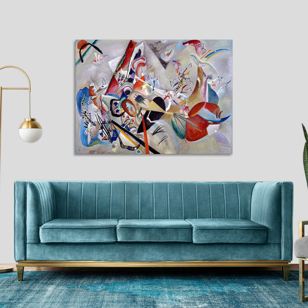 Quadro Stampa su Tela con Telaio in Legno Wassily Kandinsky - Composition