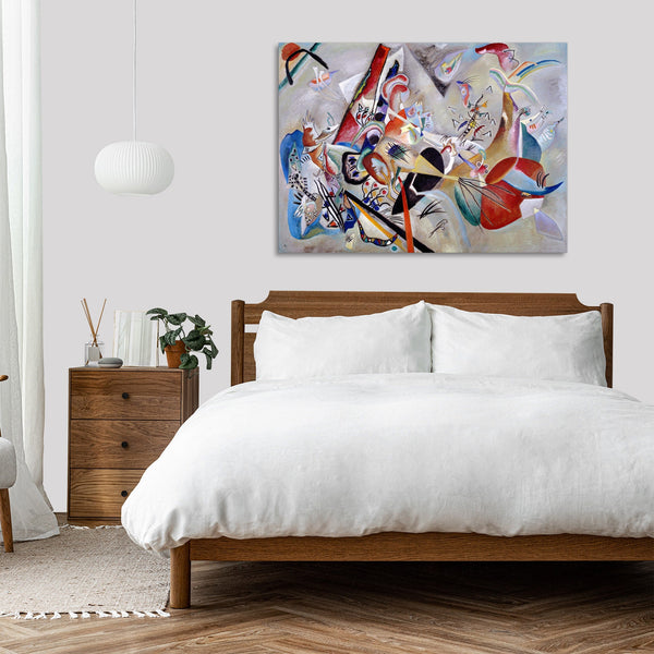 Quadro Stampa su Tela con Telaio in Legno Wassily Kandinsky - Composition