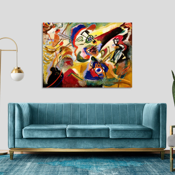 Quadro Stampa su Tela con Telaio in Legno Wassily Kandinsky - Fragment II for Composition VII