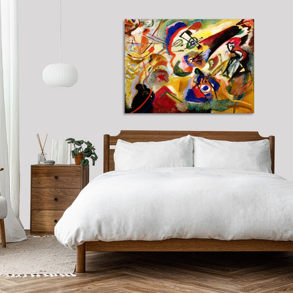 Quadro Stampa su Tela con Telaio in Legno Wassily Kandinsky - Fragment II for Composition VII