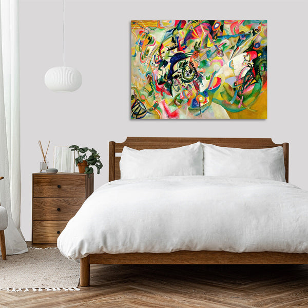 Quadro Stampa su Tela con Telaio in Legno Wassily Kandinsky - Composition No. 7