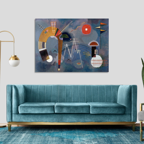 Quadro Stampa su Tela con Telaio in Legno Wassily Kandinsky - Round and Pointed