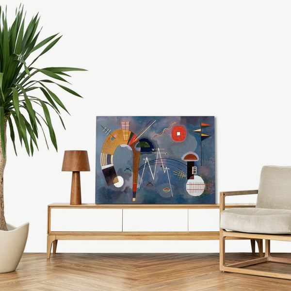 Quadro Stampa su Tela con Telaio in Legno Wassily Kandinsky - Round and Pointed