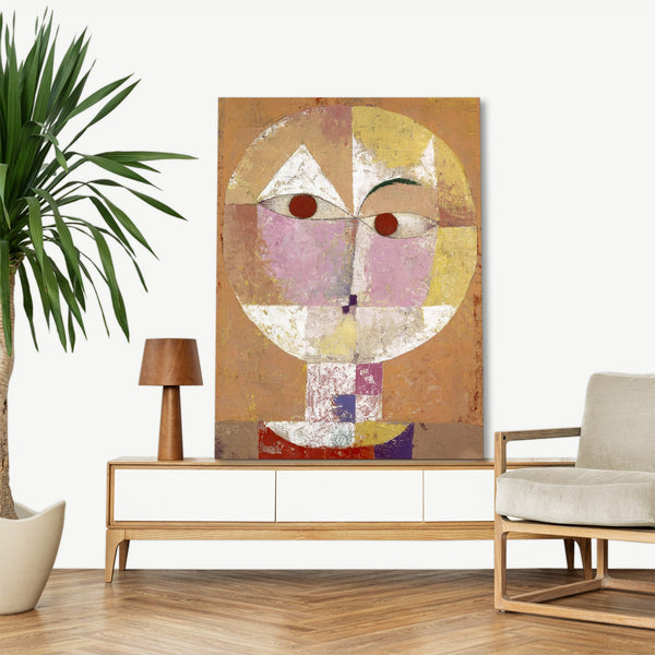 Quadro Stampa su Tela con Telaio in Legno Paul Klee - Senecio