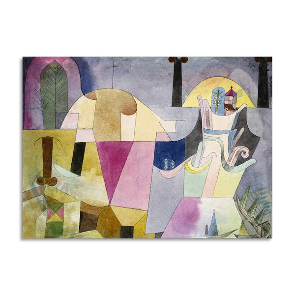 Quadro Stampa su Tela con Telaio in Legno Paul Klee - Black Columns in a Landscape