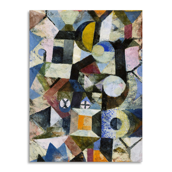 Quadro Stampa su Tela con Telaio in Legno Paul Klee - Composition with the Yellow
