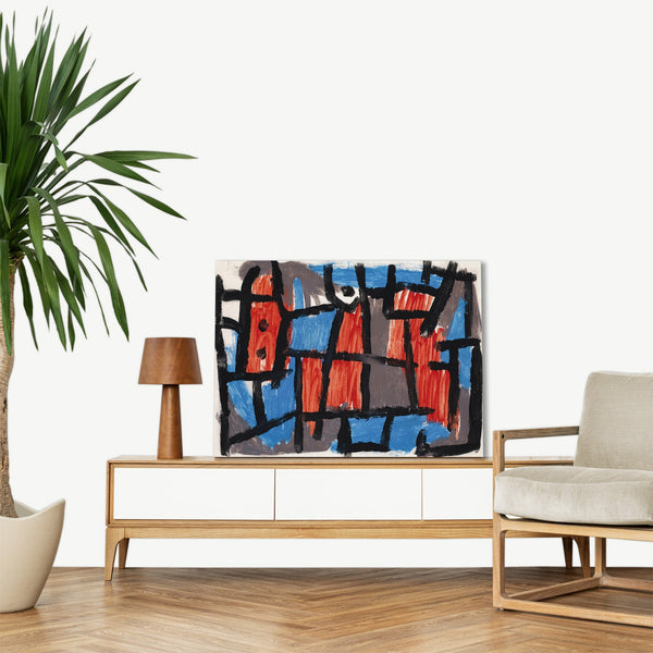 Quadro Stampa su Tela con Telaio in Legno Paul Klee - The Hour Before One Night