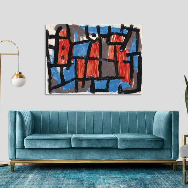 Quadro Stampa su Tela con Telaio in Legno Paul Klee - The Hour Before One Night