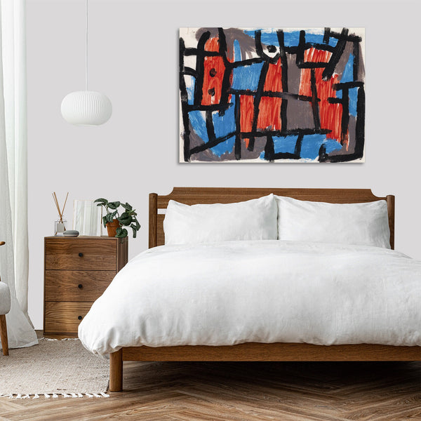 Quadro Stampa su Tela con Telaio in Legno Paul Klee - The Hour Before One Night