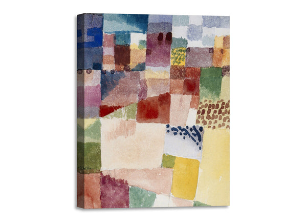 Quadro Stampa su Tela con Telaio in Legno Paul Klee - Motif from Hammamet